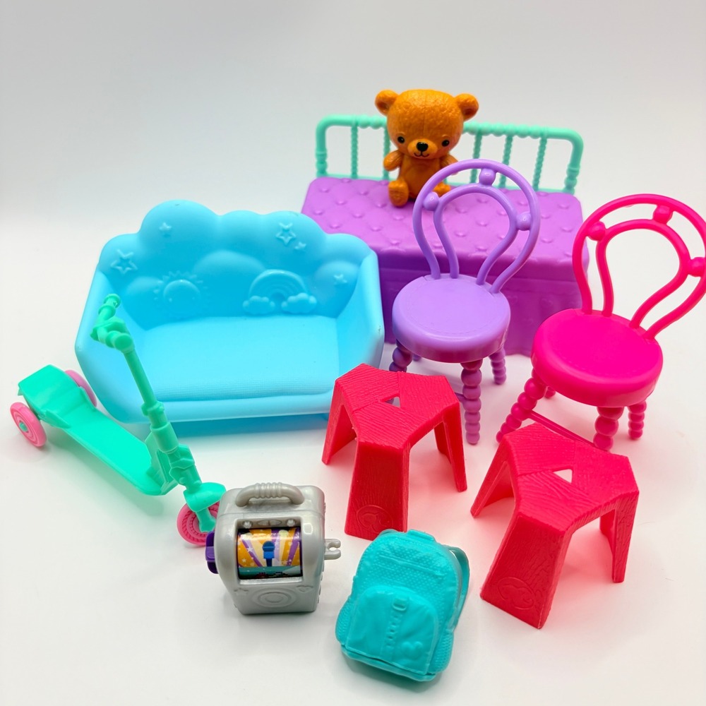 Barbie Chelsea Doll Furniture Accessories Lot Parts Scooter Bed Sofa Chairs